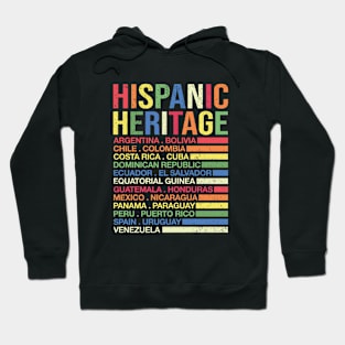 Hispanic Heritage Month 2023 National Latino Countries Flag Hoodie